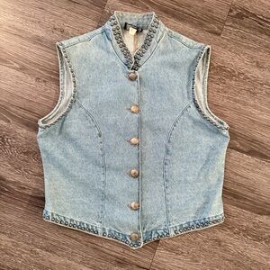 Silver River Vintage Denim Studded Vest